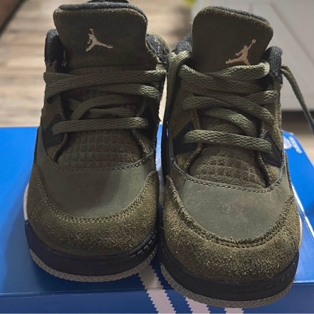 Jordan Kids Olive Suede High-Top Sneakers